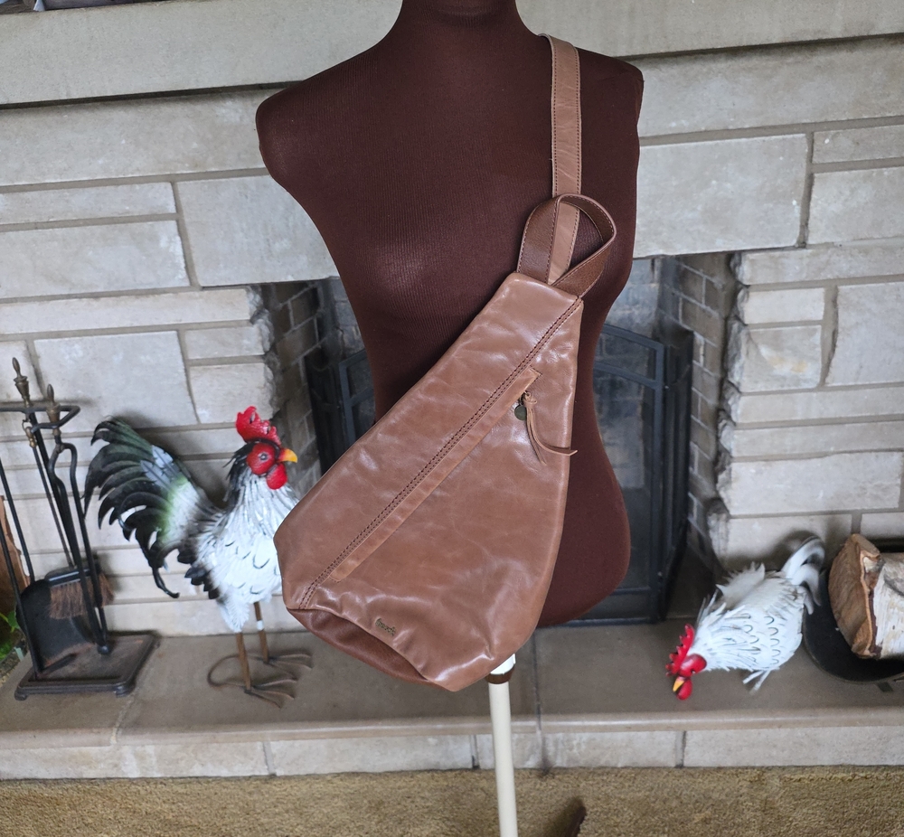 The Sak Brown Leather Sling Belt Bag